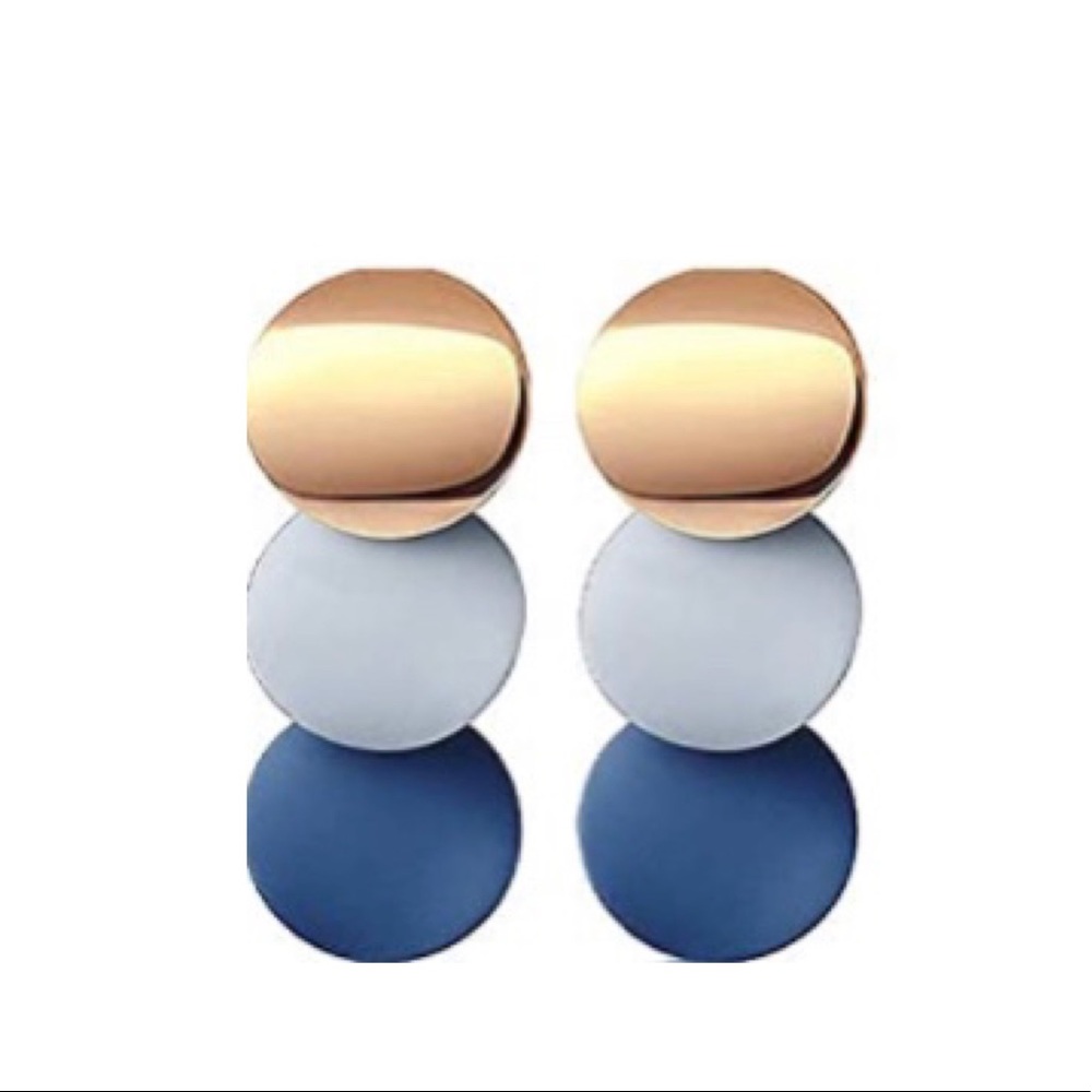 Classic Geometric Gold Pendant Earrings